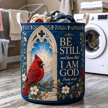 Be Still And Know Quilted Laundry Basket GFTOHNL2757