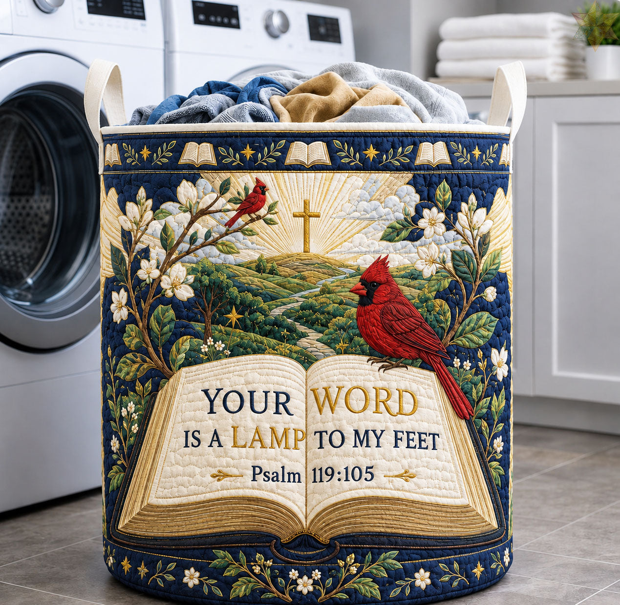 Your Word Is A Lamp Quilted Laundry Basket GFTOHNL2763