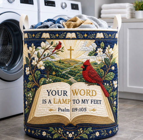 Your Word Is A Lamp Quilted Laundry Basket GFTOHNL2763