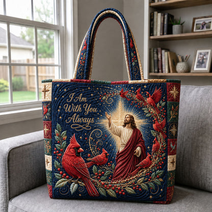Jesus With Cardinals Quilted Tote Bag GFTOHNL2797