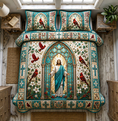 Jesus Garden Arch 3-Piece Quilted Bedding Set GFTOHNL2804