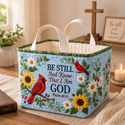 Be Still Cardinal Faith Quilted Storage Basket GFTOHNL2806