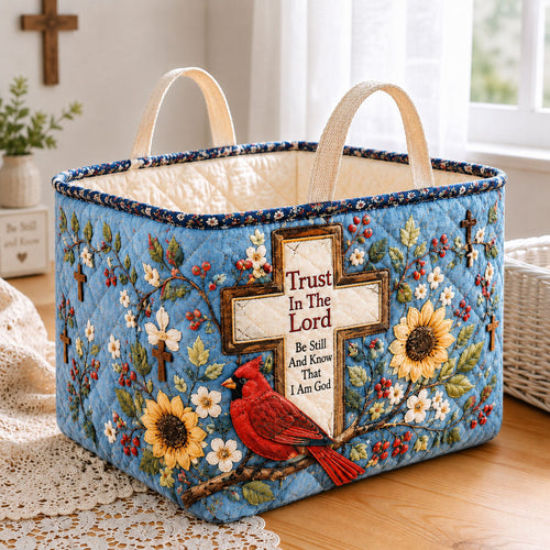 Trust In The Lord Quilted Storage Basket GFTOHNL2809