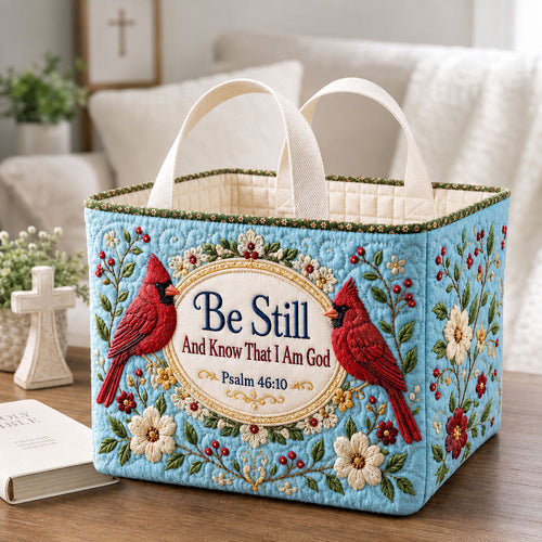 Be Still Cardinal Grace Quilted Storage Basket GFTOHNL2811