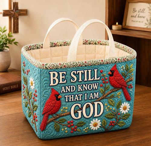 Be Still With God Quilted Storage Basket GFTOHNL2812