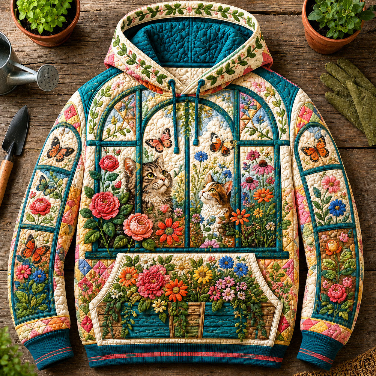 Garden Window Cats Hoodie GFTOHNL2821