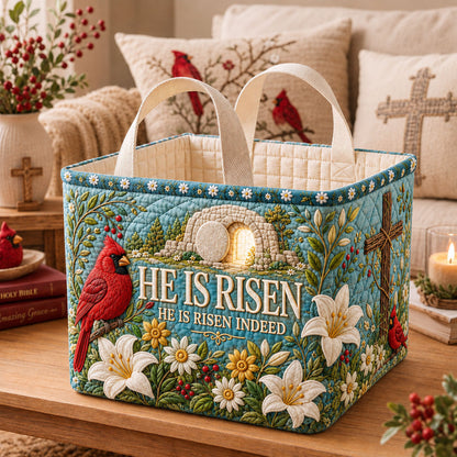 He Is Risen Quilted Storage Basket GFTOHNL2853