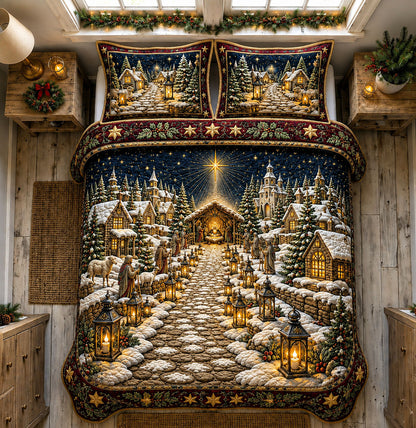 Path To The Manger 3-Piece Quilted Bedding Set GFTOHNL2860