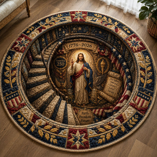 Christian Patriotic Sacred Tunnel Quilted Round Mat GFTOHNL293