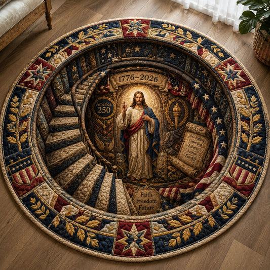Christian Patriotic Sacred Tunnel Quilted Round Mat GFTOHNL293