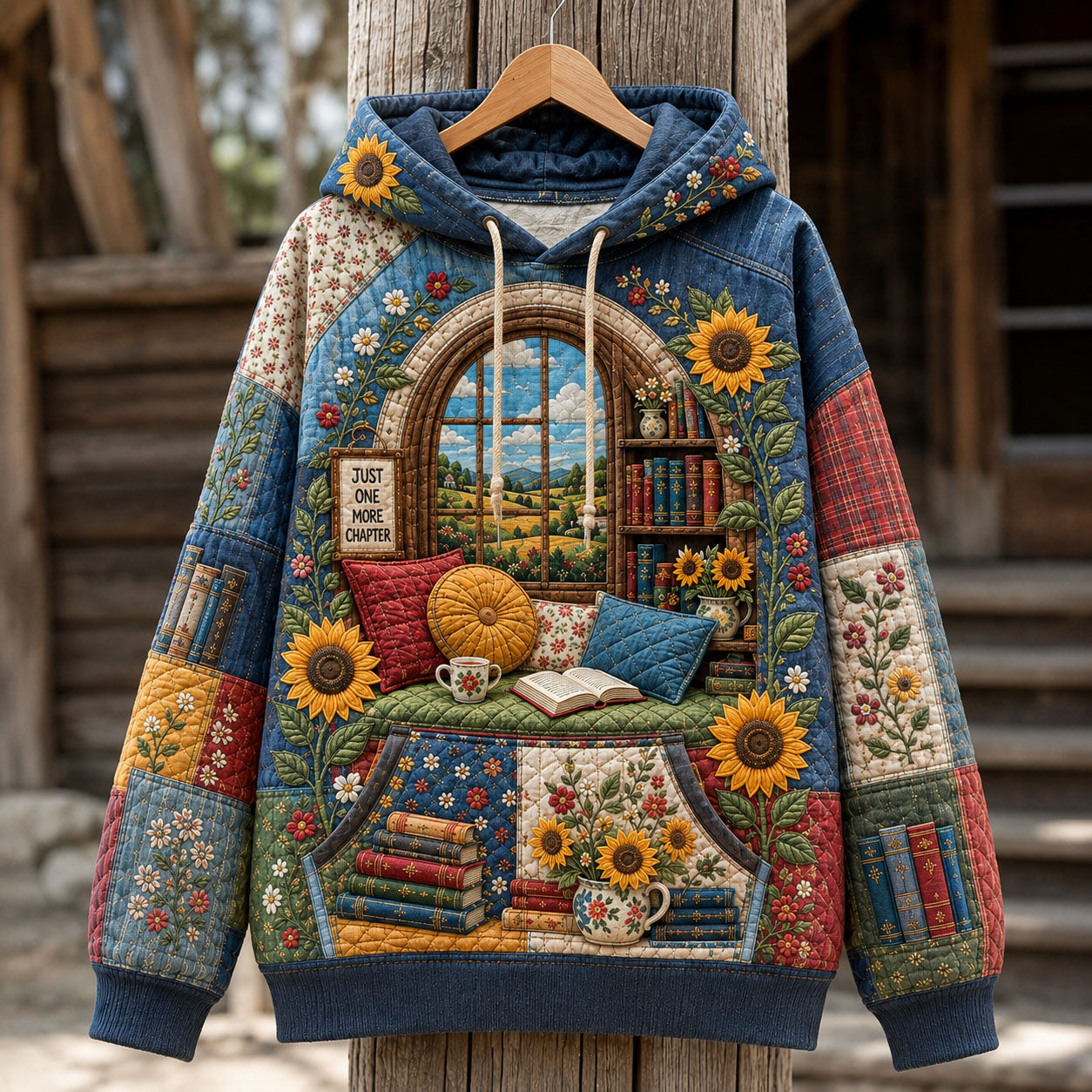 Cozy Sunflower Reading Nook Hoodie GFTOHNL2935