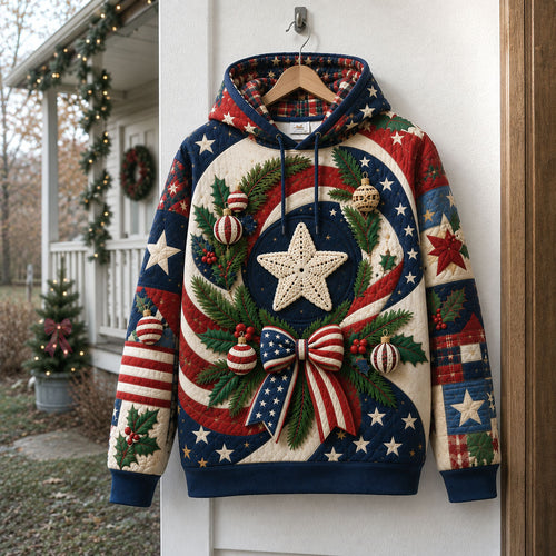 Patriotic Christmas Star Hoodie GFTOHNL2981