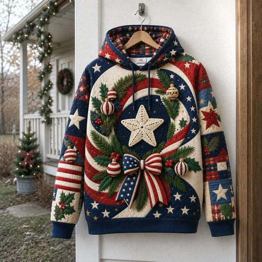 Patriotic Christmas Star Hoodie GFTOHNL2981