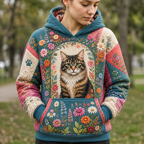 Floral Cat Garden Hoodie GFTOHNL3093