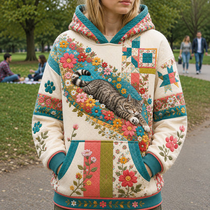 Cozy Cat Flower Bed Hoodie GFTOHNL3097
