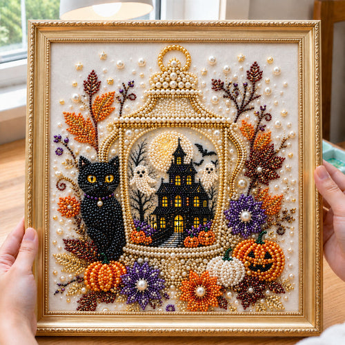 Haunted Lantern Cat DIY Diamond Pearl Art Kit GFTOHNL3103