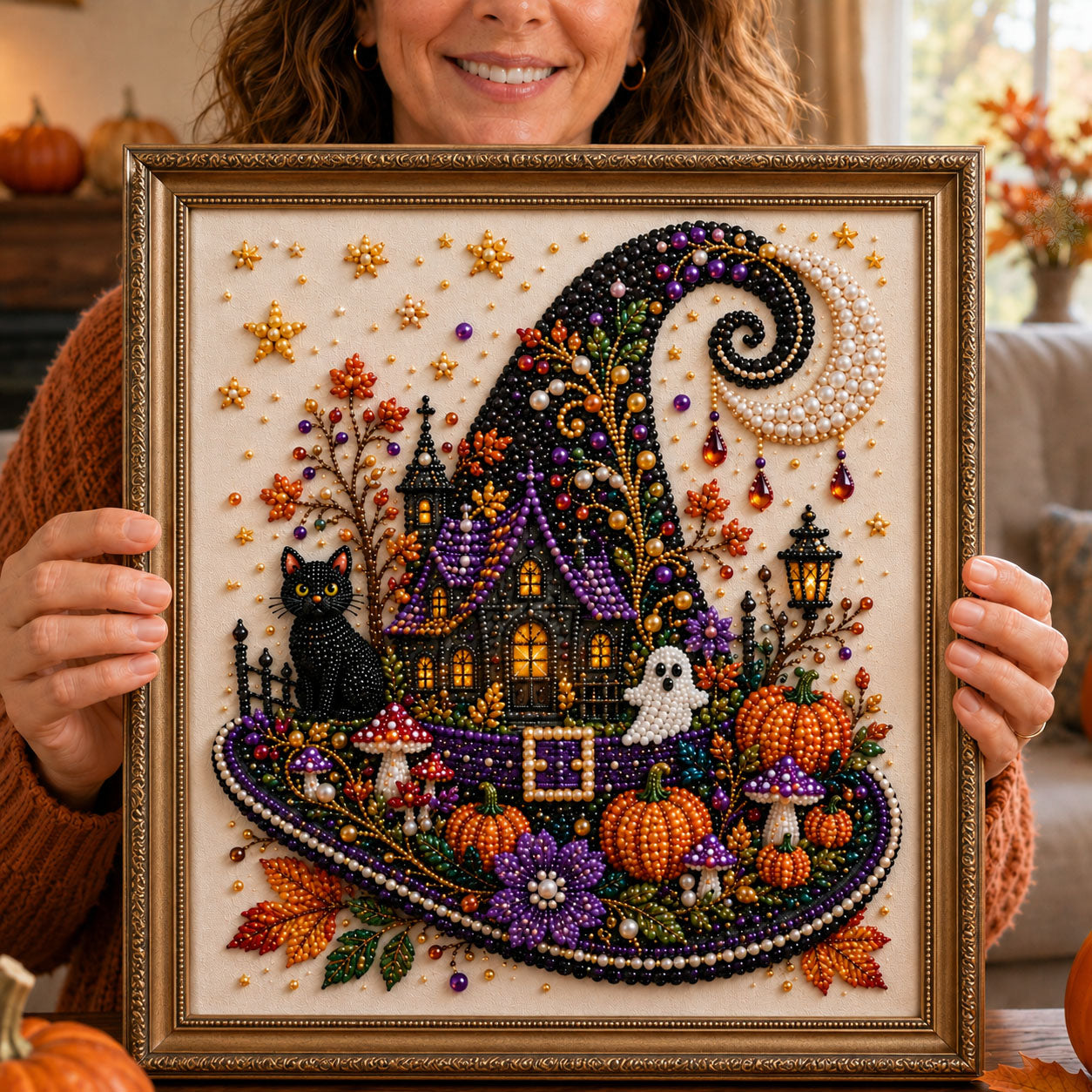 Witch Hat Halloween DIY Diamond Pearl Art Kit GFTOHNL3104