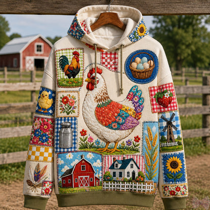 Country Hen Patchwork Hoodie GFTOHNL3142