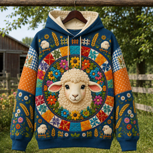 Floral Sheep Circle Hoodie GFTOHNL3161