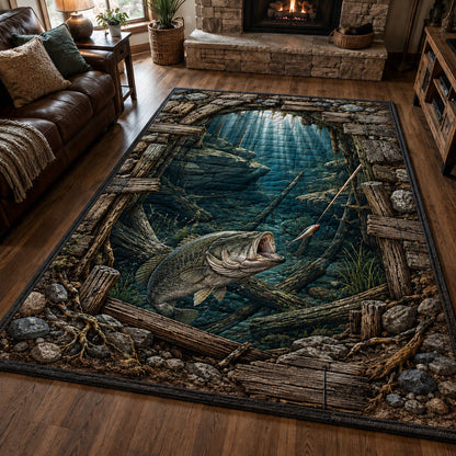 Sunken Timber Lake Bass Area Rug GFTOHNL331