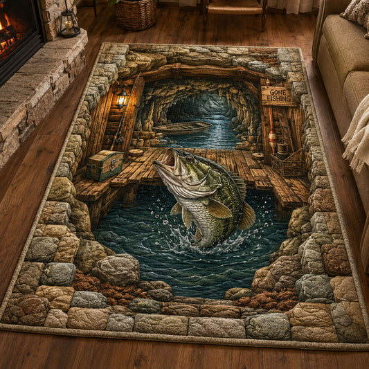 Gone Fishing Cave Dock Area Rug GFTOHNL332