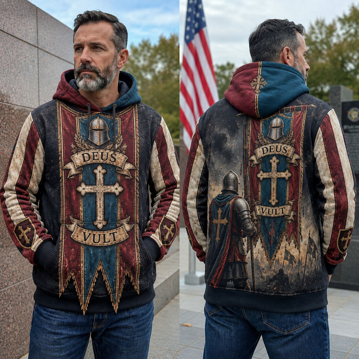 Deus Vult Banner Hoodie GFTOHNL3329