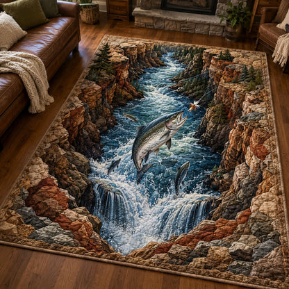 Canyon Rapids Salmon Area Rug GFTOHNL338