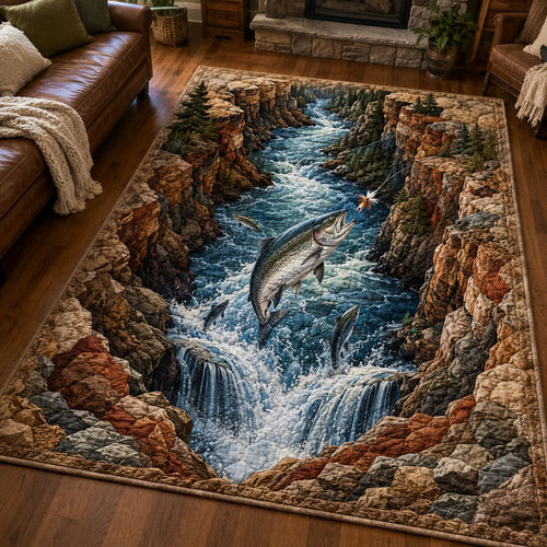 Canyon Rapids Salmon Area Rug GFTOHNL338