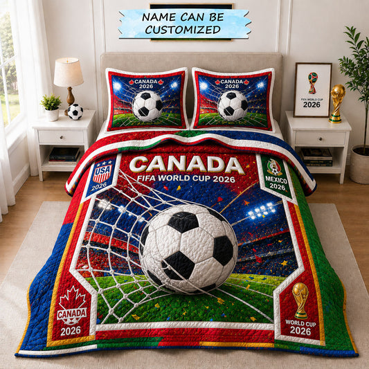 World Cup 2026 Goal Rush 3-Piece Quilted Bedding Set QTCUZ GFTOHNL341