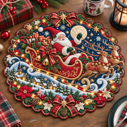 Santa Sleigh Custom Shape Quilted Placemat GFTOHNL3417