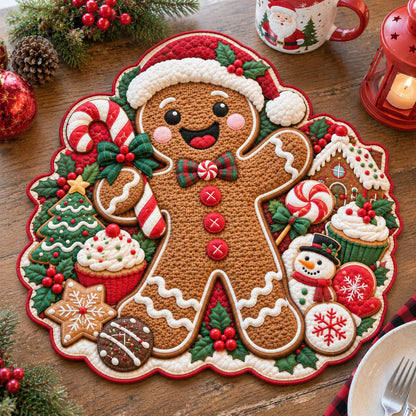 Gingerbread Christmas Custom Shape Quilted Placemat GFTOHNL3418