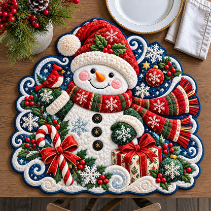 Christmas Snowman Custom Shape Quilted Placemat GFTOHNL3420