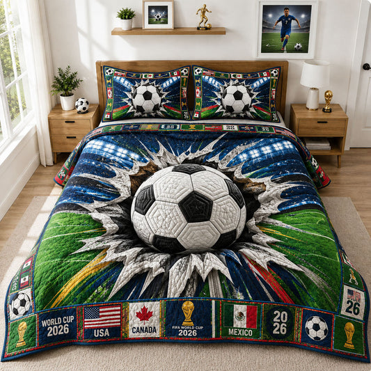 World Cup Impact Ball 3-Piece Quilted Bedding Set GFTOHNL343