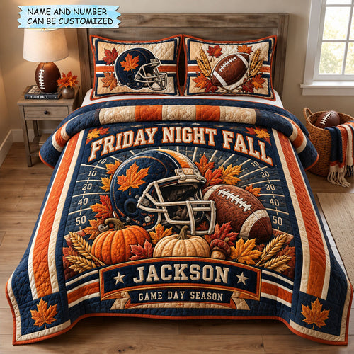 Friday Night Football 3-Piece Quilted Bedding Set QTCUZ GFTOHNL3432