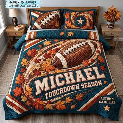 Touchdown Season 3-Piece Quilted Bedding Set QTCUZ GFTOHNL3433