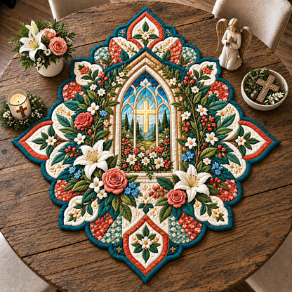 Garden Of Faith Custom Shape Quilted Table Topper GFTOHNL3473