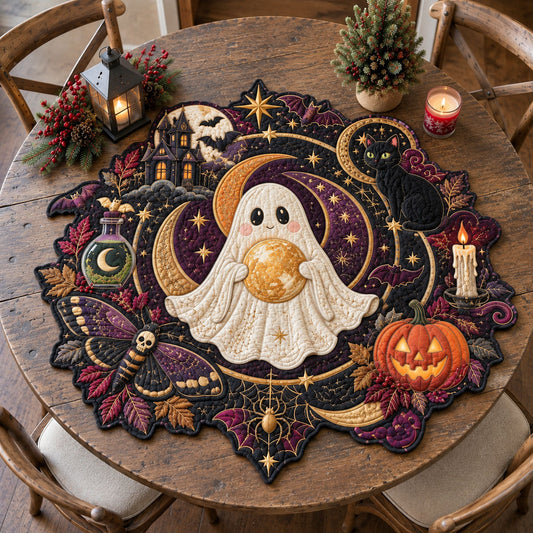Moonlight Ghost Magic Custom Shape Quilted Table Topper GFTOHNL3518
