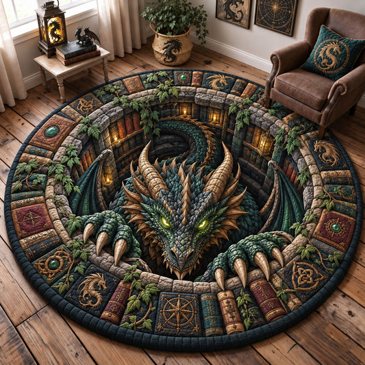 Dragon Library Quilted Round Mat GFTOHNL3535