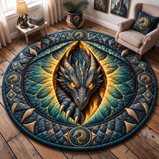 Golden Rift Dragon Quilted Round Mat GFTOHNL3540