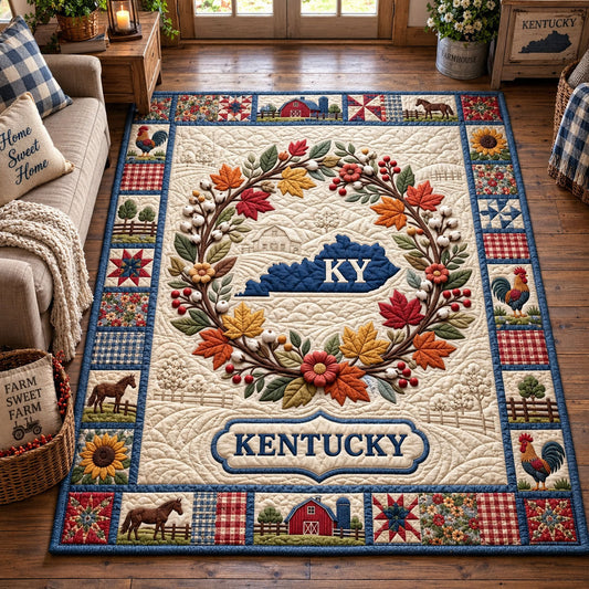 Kentucky Country Wreath Area Rug GFTOHNL3572
