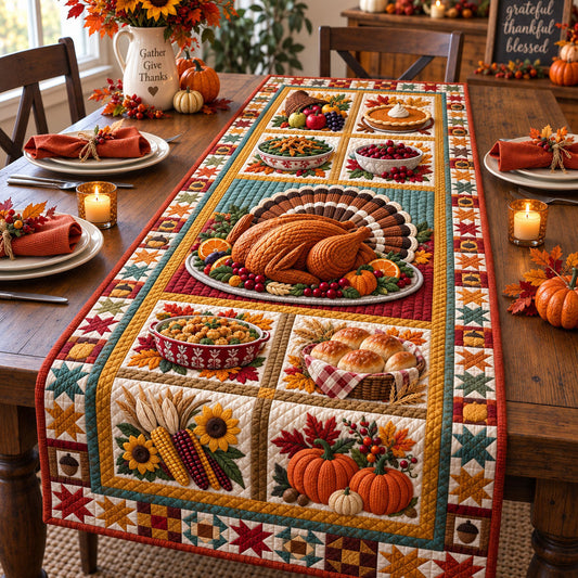 Thanksgiving Feast Quilted Table Runner GFTOHNL3581