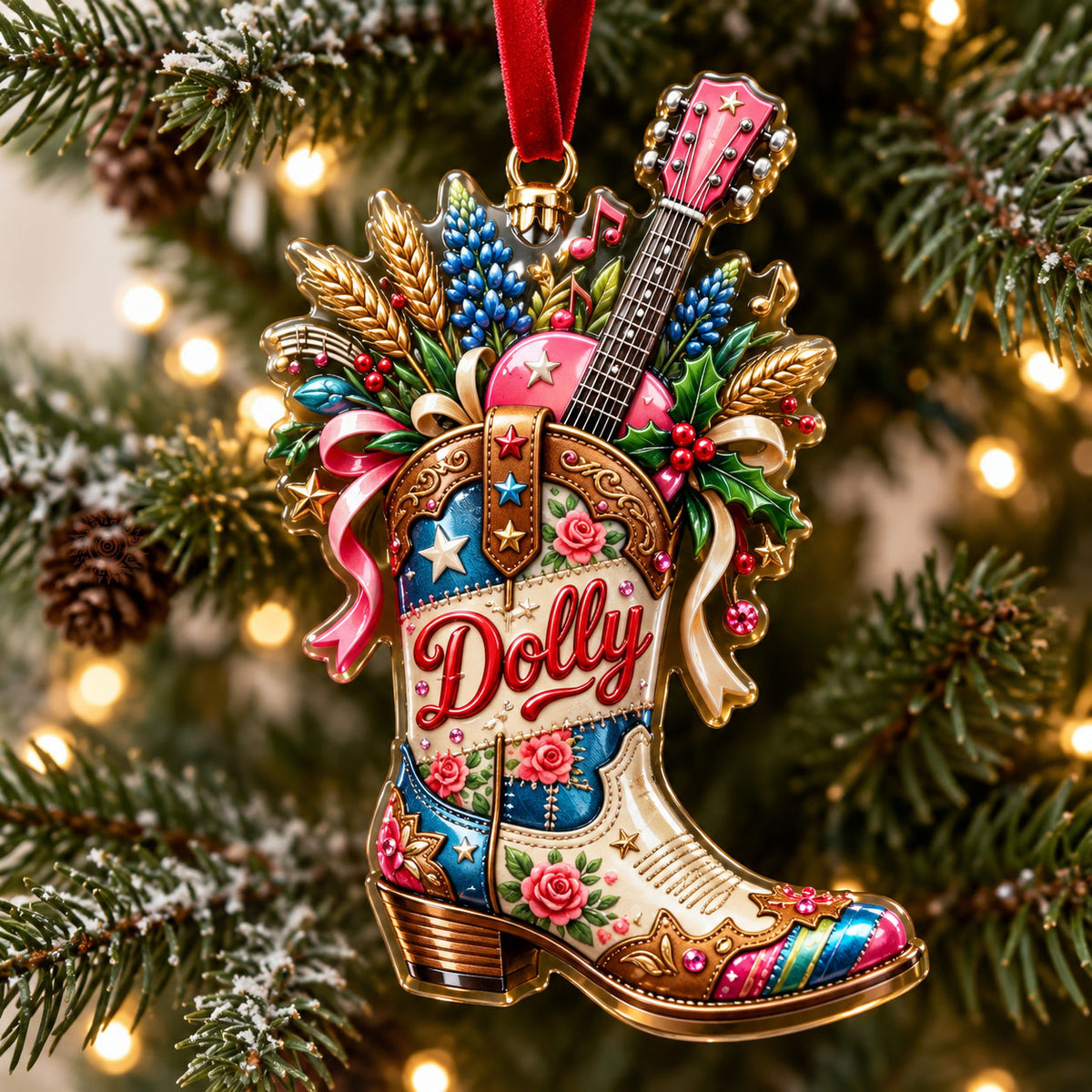 Country Music Christmas Christmas Mica Ornament GFTOHNL3604