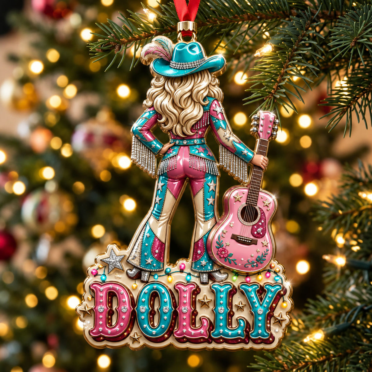 Country Music Christmas Christmas Mica Ornament GFTOHNL3604