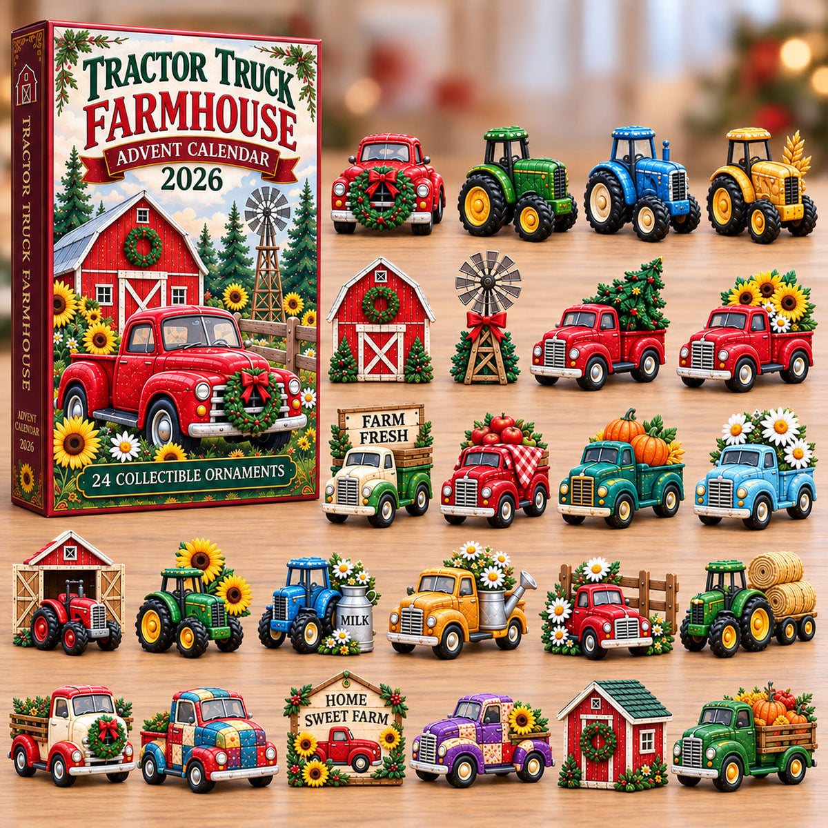 Vintage Tractor Farm Advent Calendar 2026 GFTOHNL3665