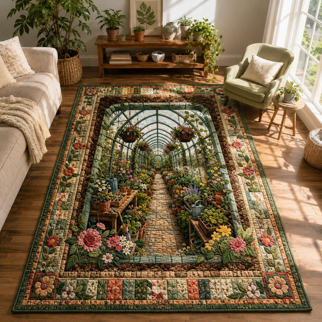 Blooming Greenhouse Area Rug GFTOHNL367