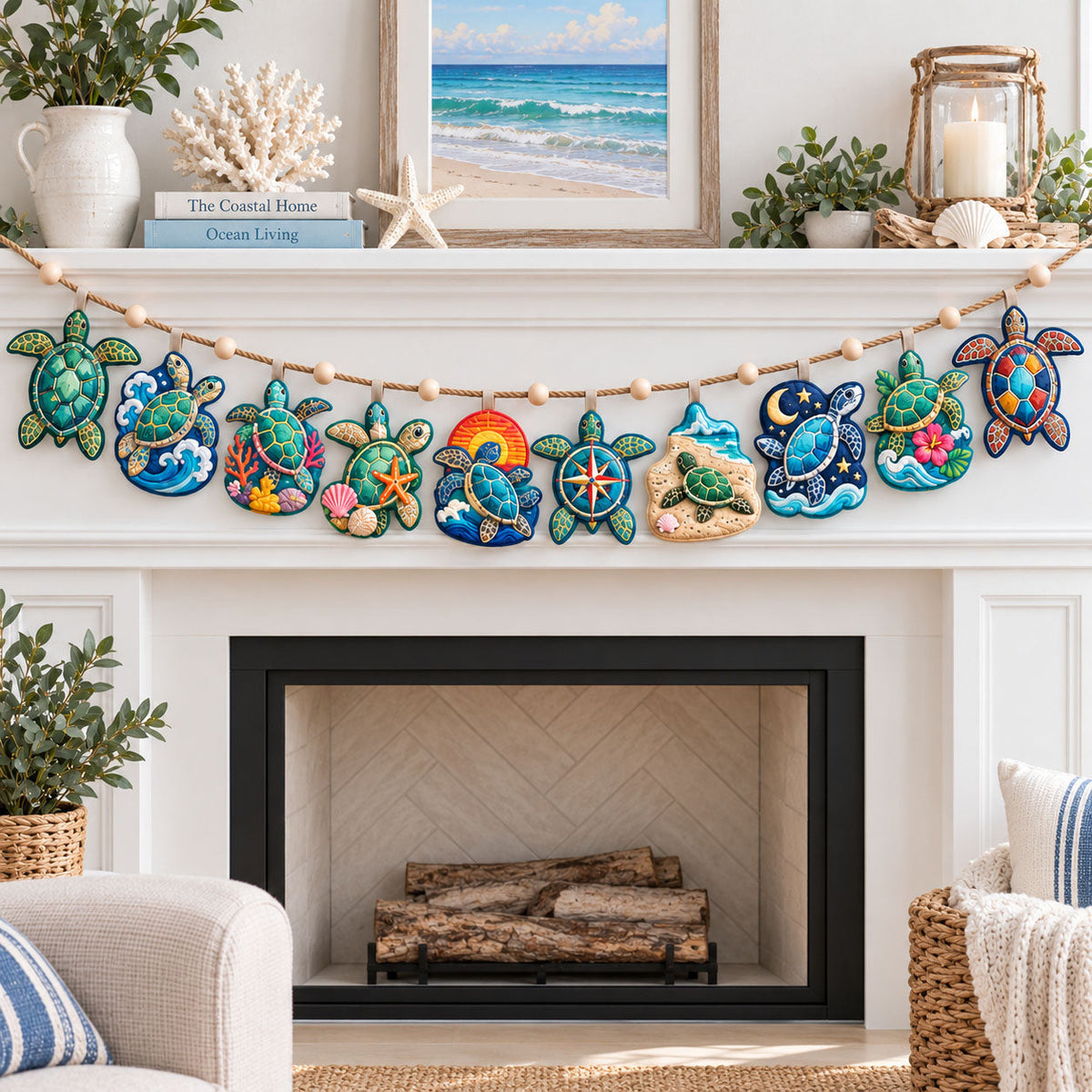 Sea Turtle Paradise Custom Shape Quilted Garland GFTOHNL3677