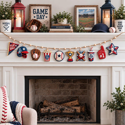 Baseball Game Day Custom Shape Quilted Garland GFTOHNL3714