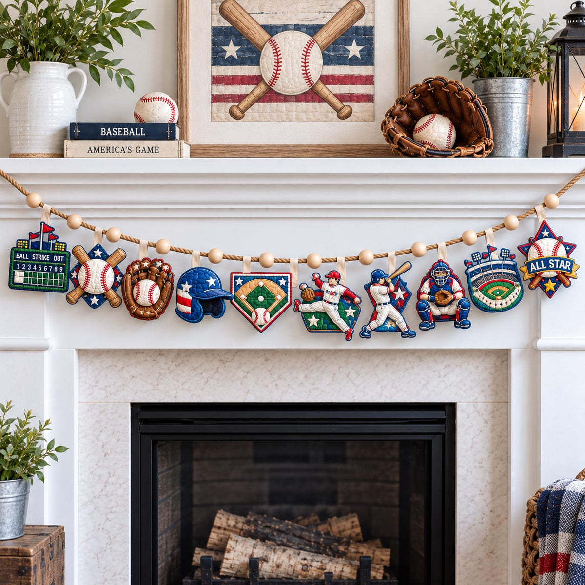 Baseball Field Heroes Custom Shape Quilted Garland GFTOHNL3719
