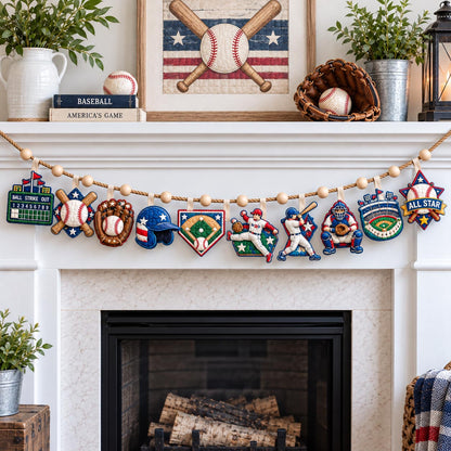 Baseball Field Heroes Custom Shape Quilted Garland GFTOHNL3719