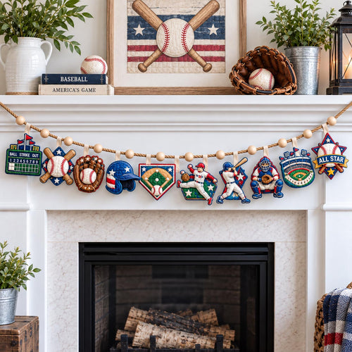 Baseball Field Heroes Custom Shape Quilted Garland GFTOHNL3719